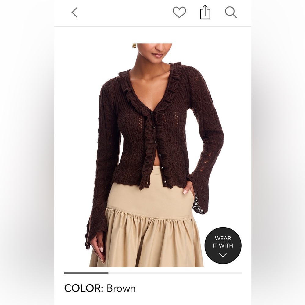 Farm Rio Brown cardigan. NWOT